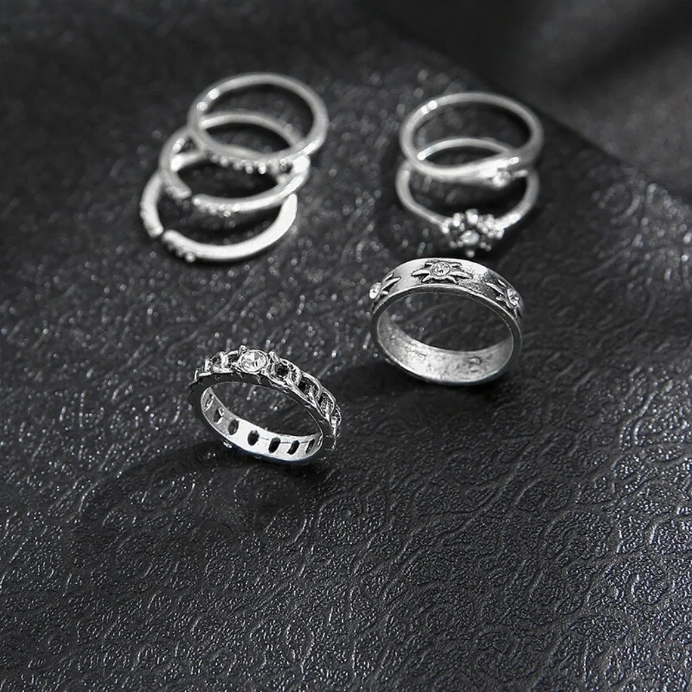 *MIYANDA* 7-Pc Silver Star Design Fashion Ring Set